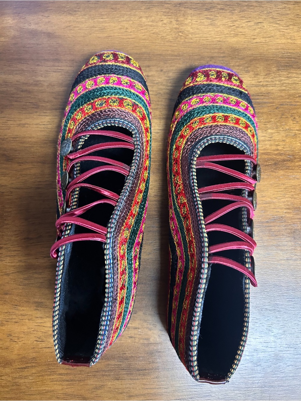 Adidas Multicolor Embroidered Ballet Flats